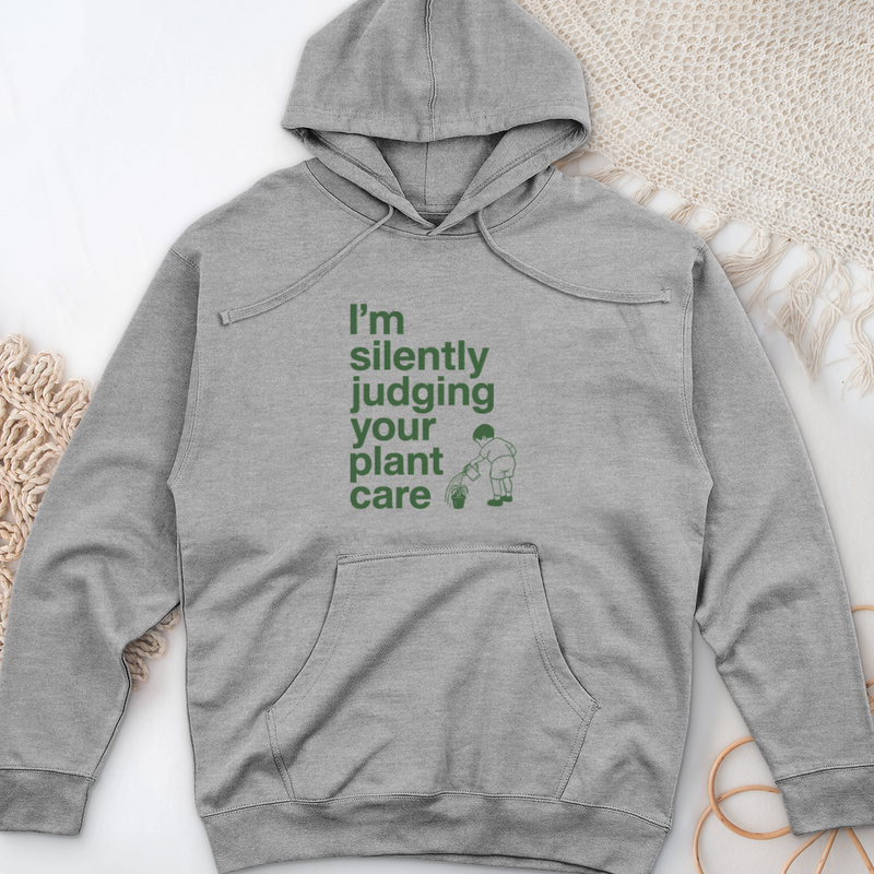 Silently Judging Your Plant Care Midweight Hooded Sweatshirt