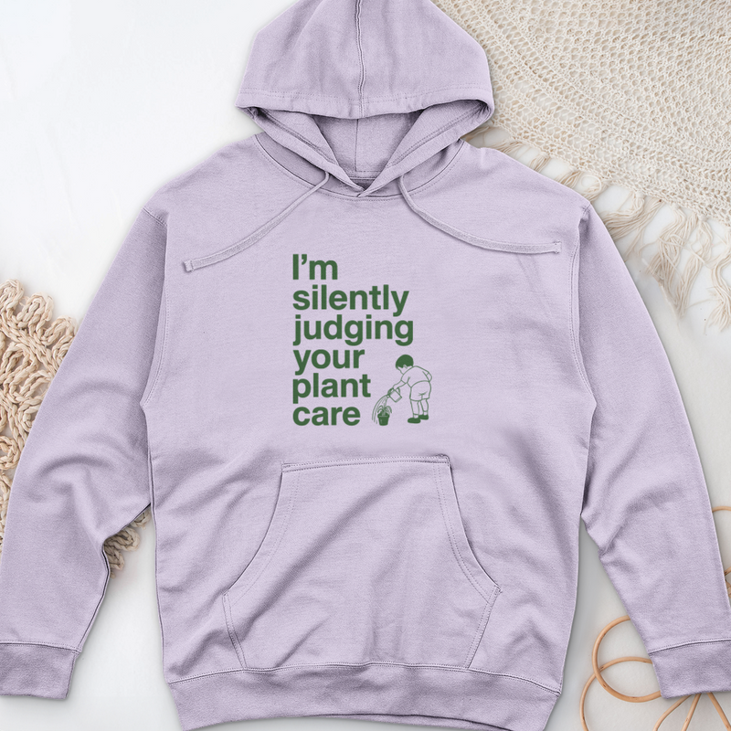 Silently Judging Your Plant Care Midweight Hooded Sweatshirt
