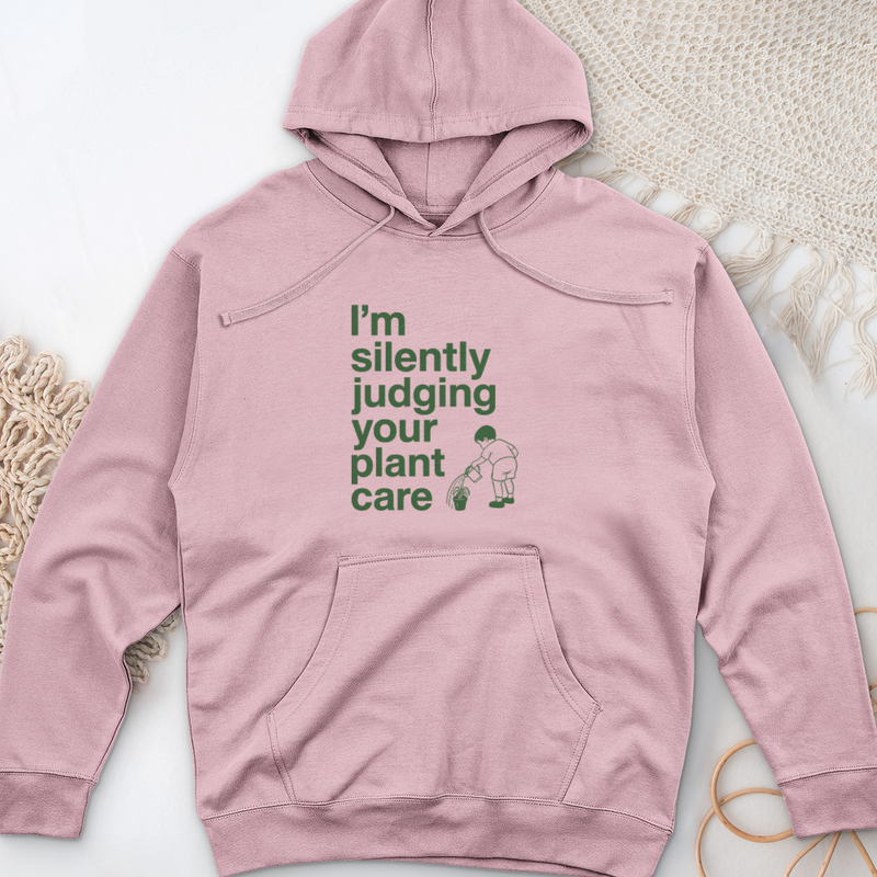 Silently Judging Your Plant Care Midweight Hooded Sweatshirt