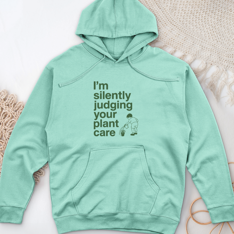 Silently Judging Your Plant Care Midweight Hooded Sweatshirt