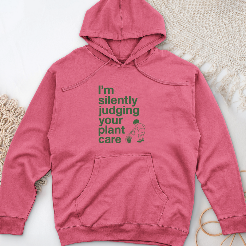 Silently Judging Your Plant Care Midweight Hooded Sweatshirt