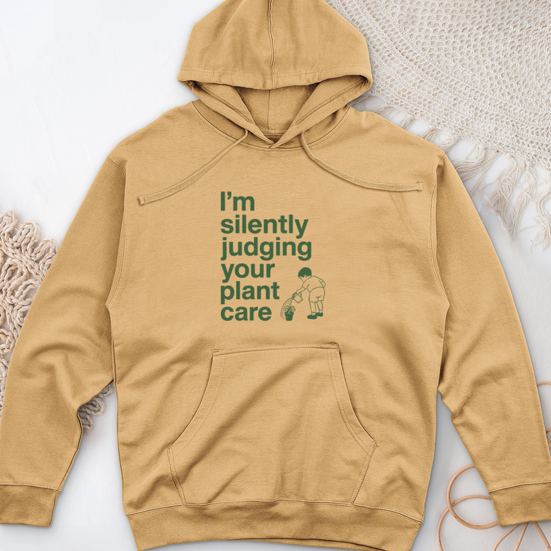 Silently Judging Your Plant Care Midweight Hooded Sweatshirt