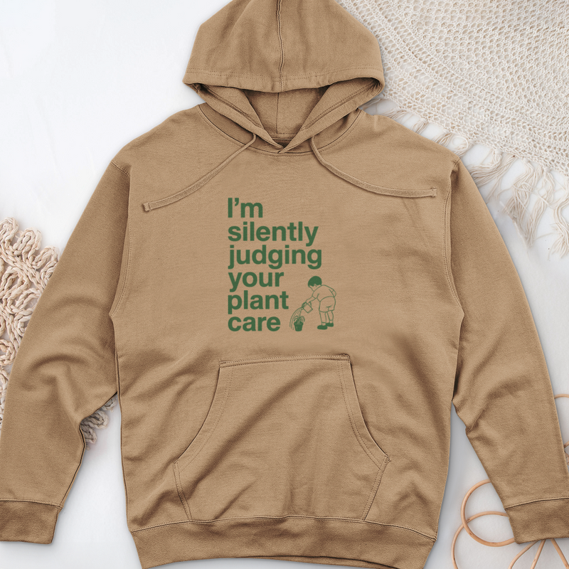 Silently Judging Your Plant Care Midweight Hooded Sweatshirt