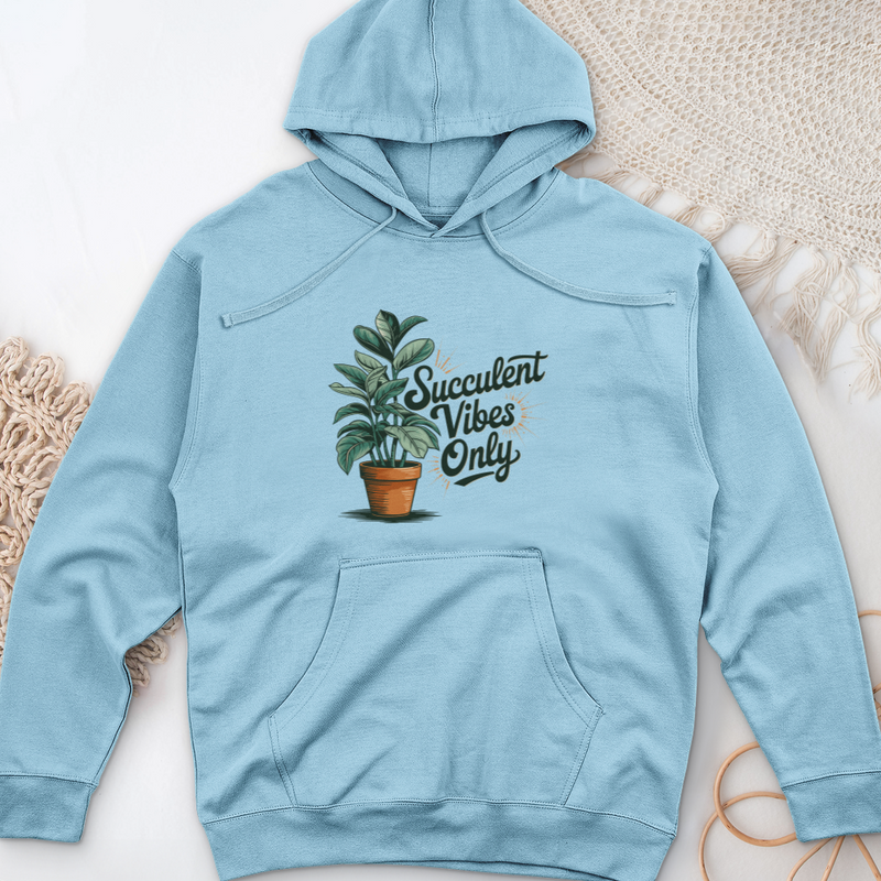 Succulent Vibes Only Midweight Hooded Sweatshirt
