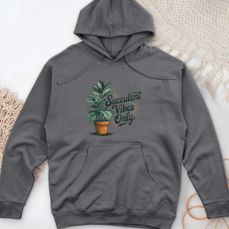 Succulent Vibes Only Midweight Hooded Sweatshirt