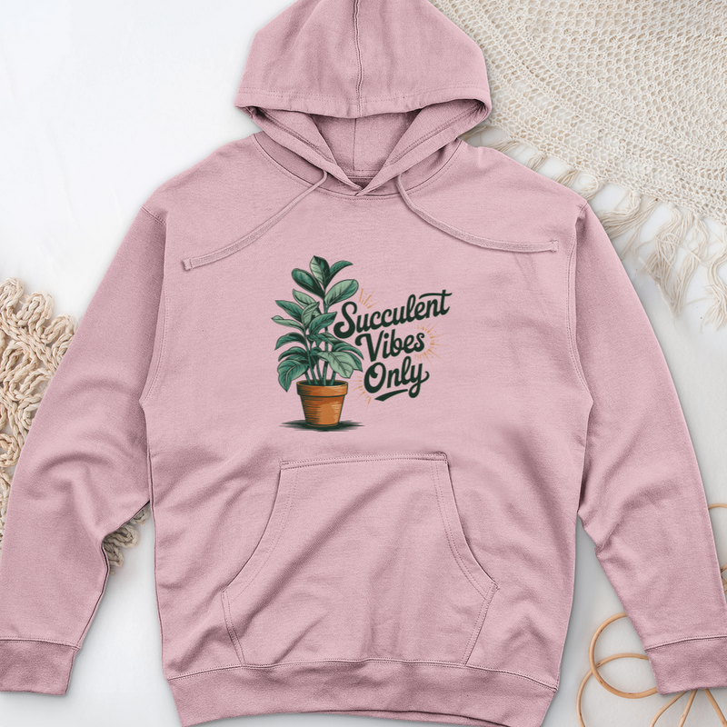 Succulent Vibes Only Midweight Hooded Sweatshirt