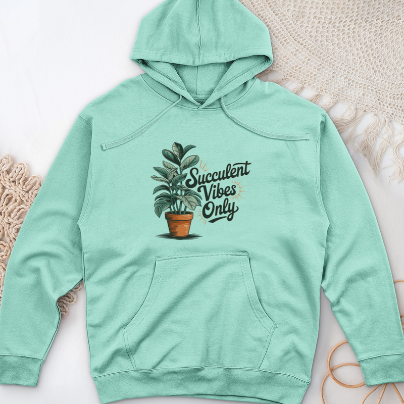 Succulent Vibes Only Midweight Hooded Sweatshirt