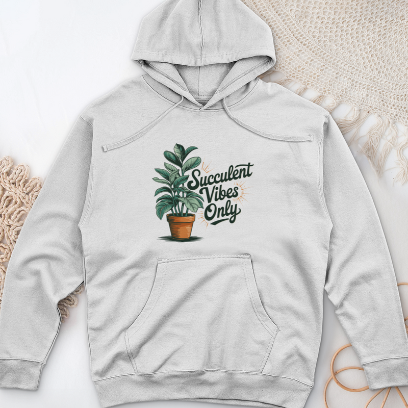 Succulent Vibes Only Midweight Hooded Sweatshirt