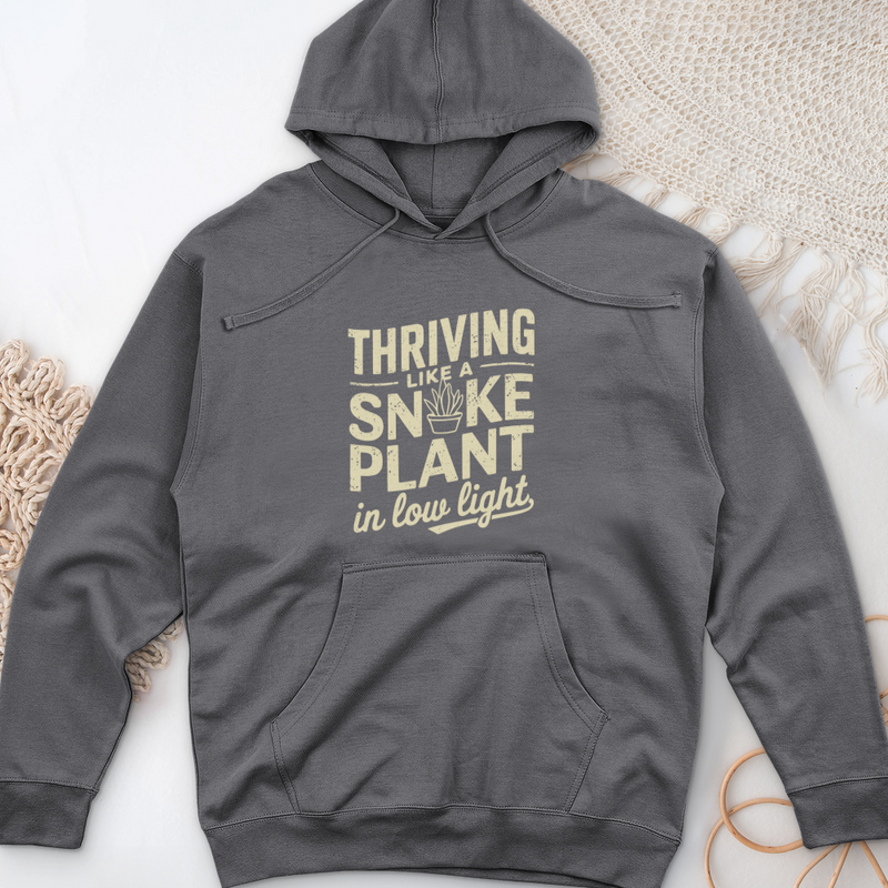 Thriving like a Snake Plant in Low Light Midweight Hooded Sweatshirt