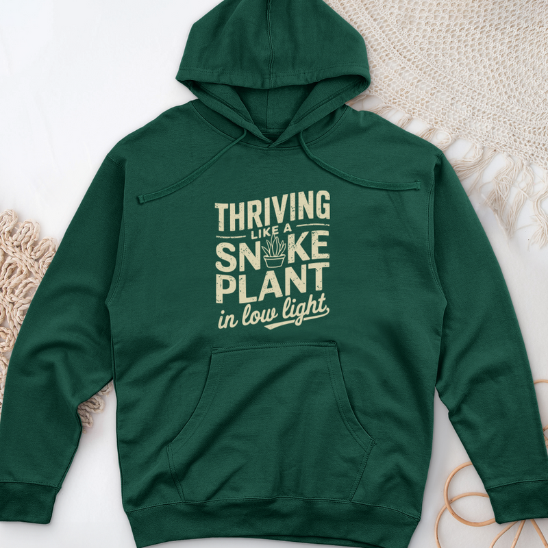 Thriving like a Snake Plant in Low Light Midweight Hooded Sweatshirt