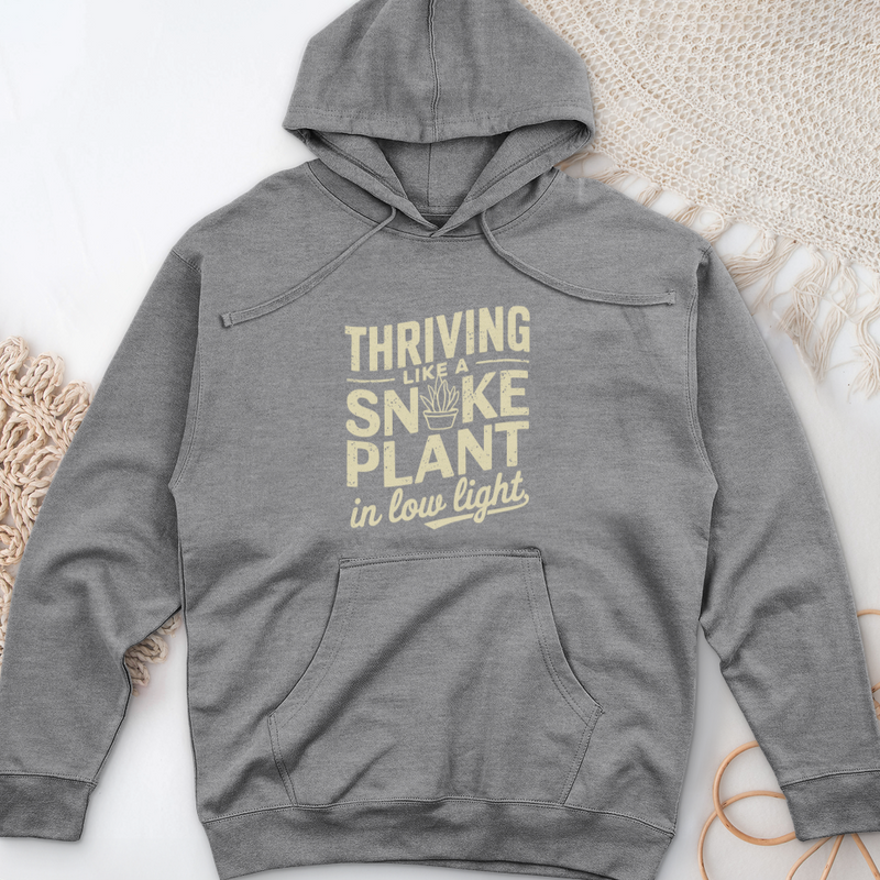 Thriving like a Snake Plant in Low Light Midweight Hooded Sweatshirt
