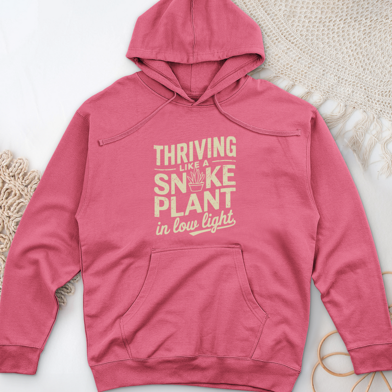 Thriving like a Snake Plant in Low Light Midweight Hooded Sweatshirt