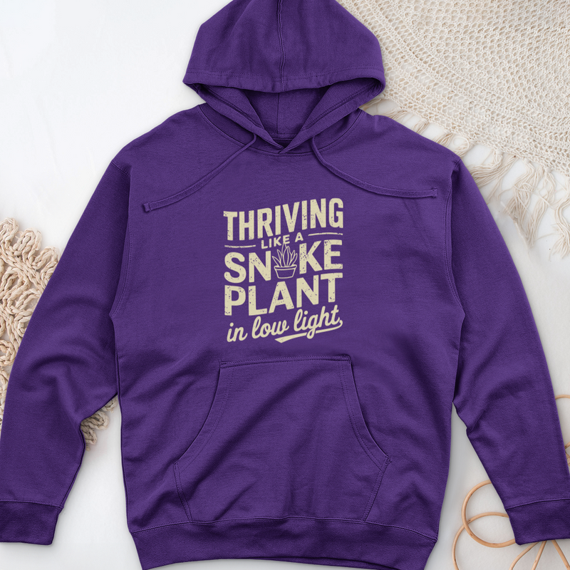 Thriving like a Snake Plant in Low Light Midweight Hooded Sweatshirt