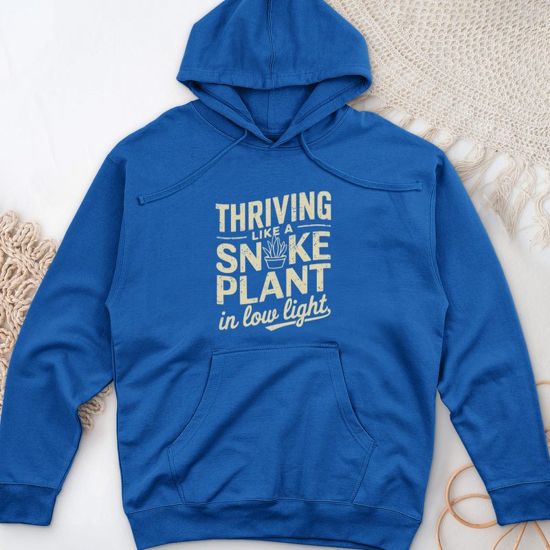 Thriving like a Snake Plant in Low Light Midweight Hooded Sweatshirt