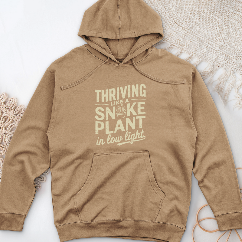 Thriving like a Snake Plant in Low Light Midweight Hooded Sweatshirt