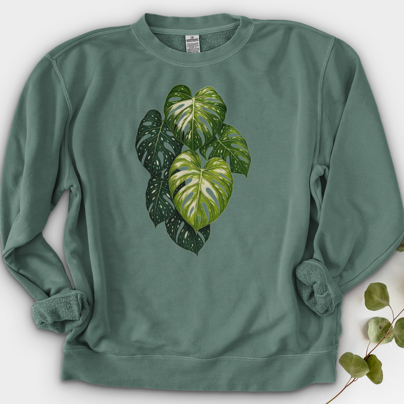 Variegated Monstera Leaf Crewneck