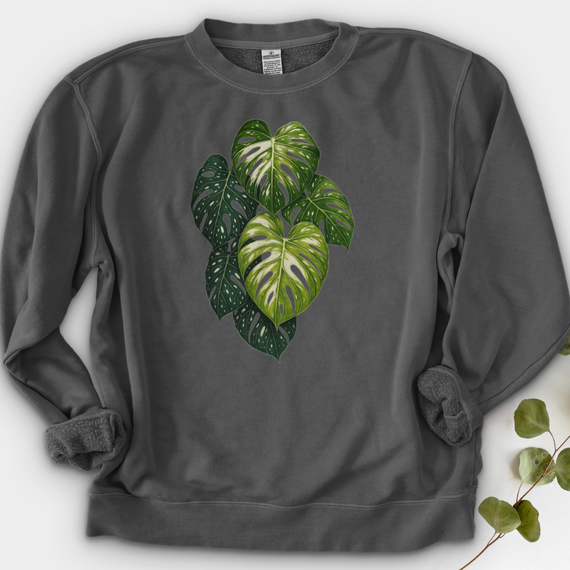 Variegated Monstera Leaf Crewneck