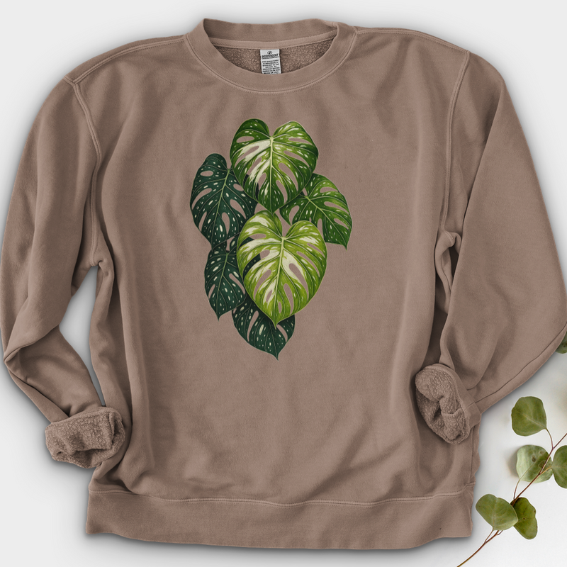 Variegated Monstera Leaf Crewneck