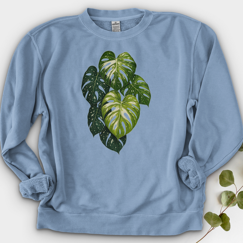 Variegated Monstera Leaf Crewneck