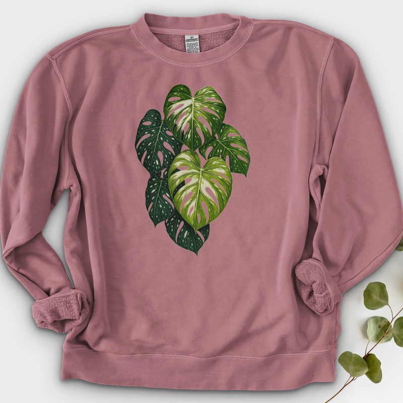 Variegated Monstera Leaf Crewneck