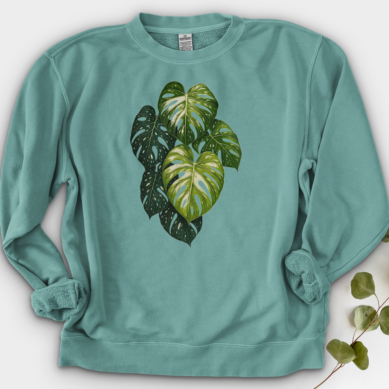 Variegated Monstera Leaf Crewneck