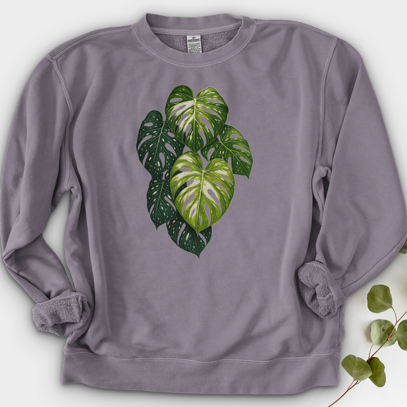 Variegated Monstera Leaf Crewneck
