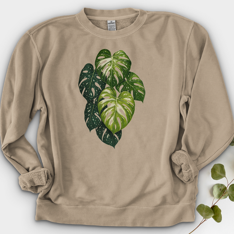 Variegated Monstera Leaf Crewneck