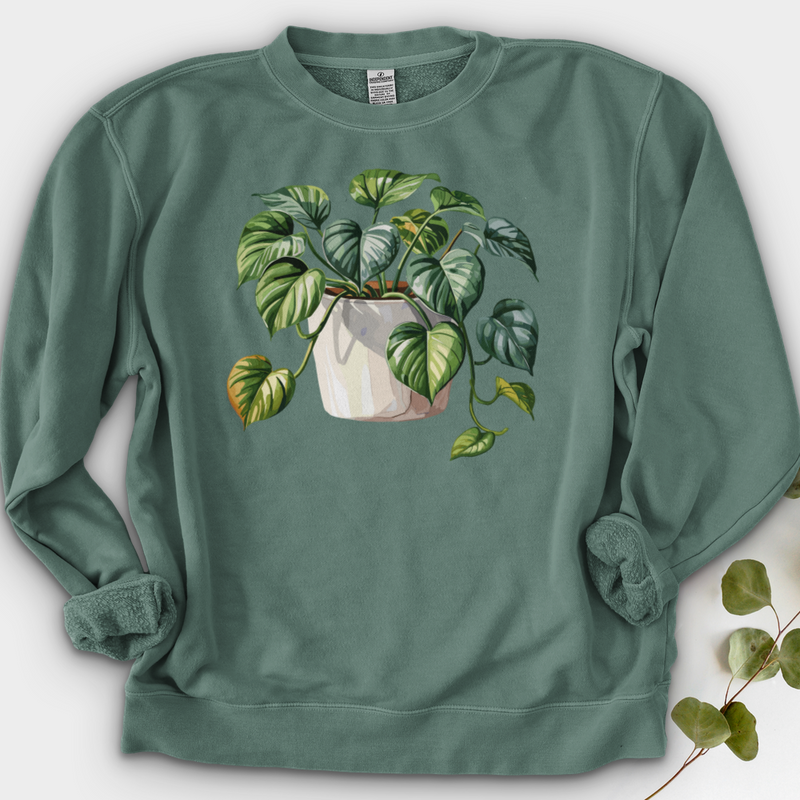 Watercolor Pothos Plant Crewneck