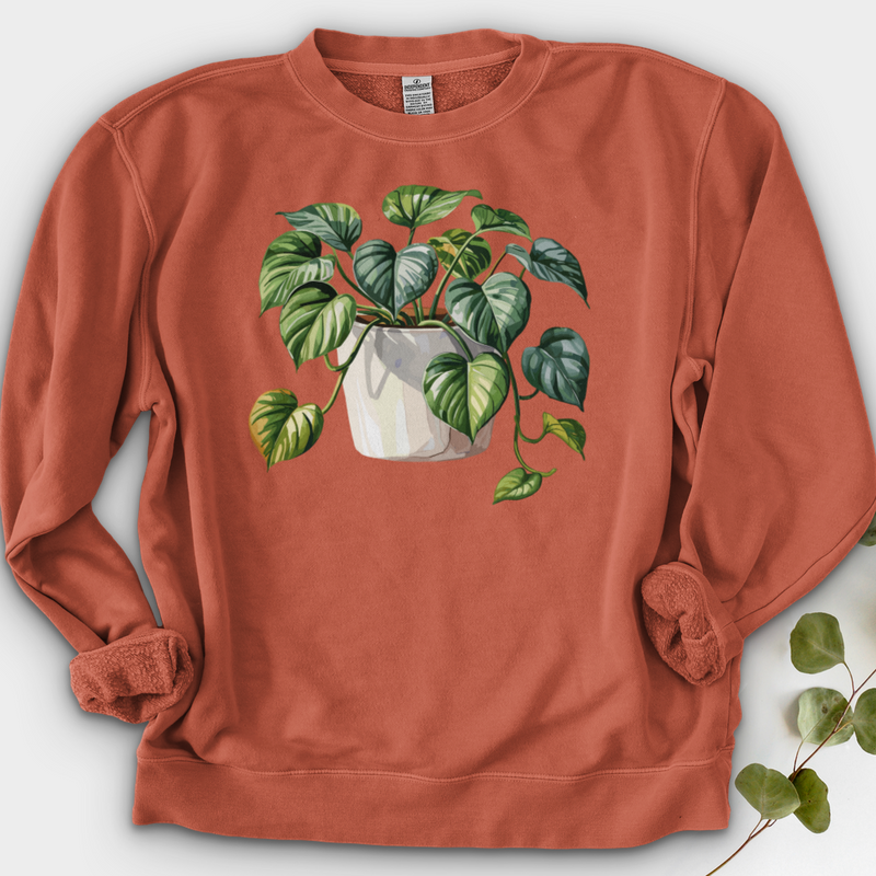 Watercolor Pothos Plant Crewneck