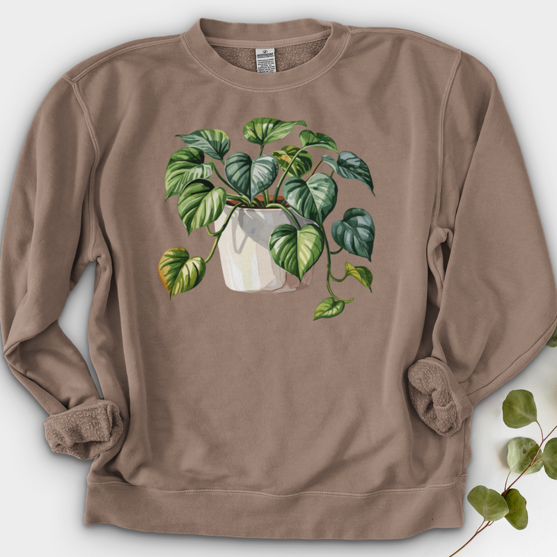 Watercolor Pothos Plant Crewneck