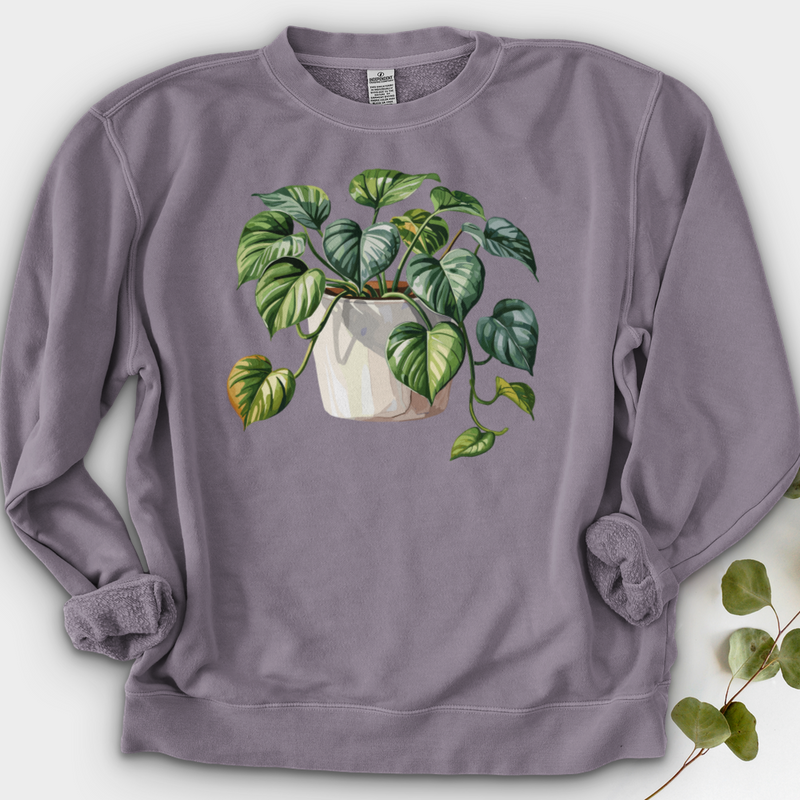 Watercolor Pothos Plant Crewneck