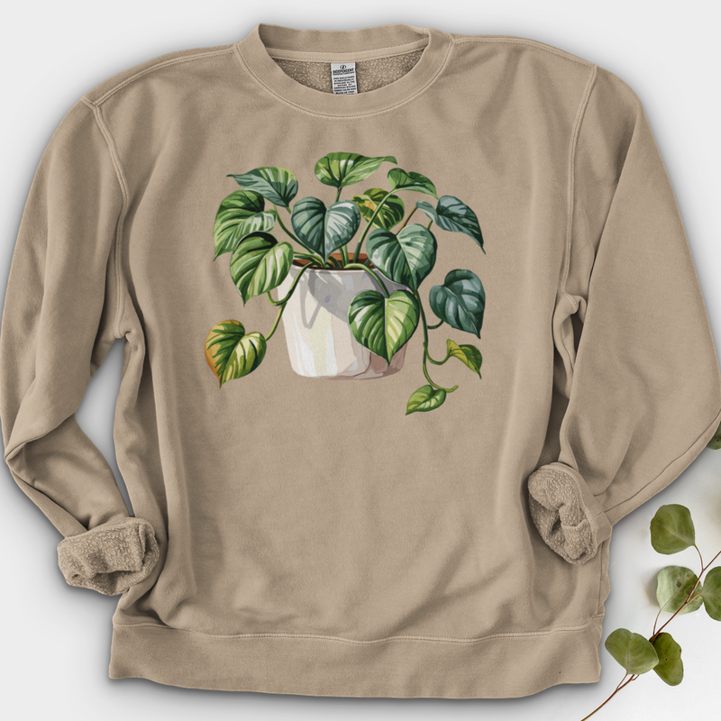Watercolor Pothos Plant Crewneck