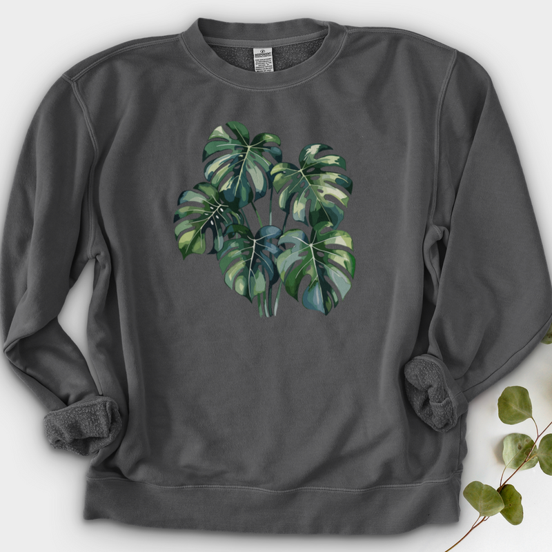 Watercolor Tropical Monstera Plant Crewneck
