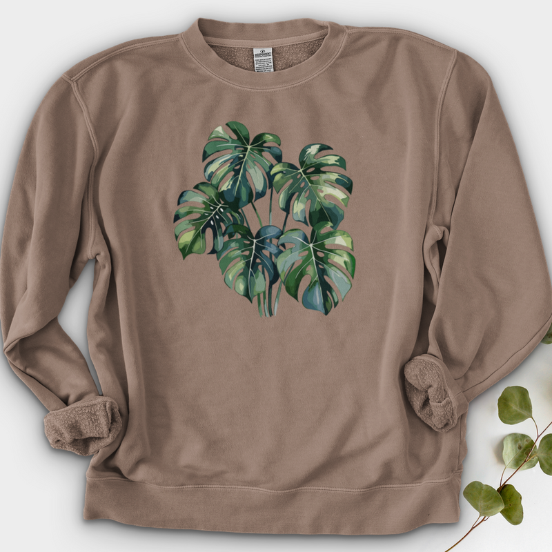 Watercolor Tropical Monstera Plant Crewneck