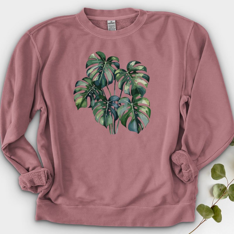 Watercolor Tropical Monstera Plant Crewneck