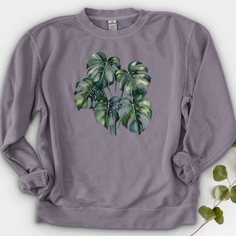 Watercolor Tropical Monstera Plant Crewneck