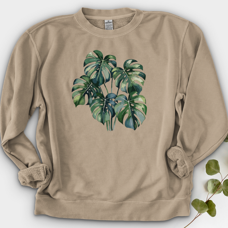 Watercolor Tropical Monstera Plant Crewneck