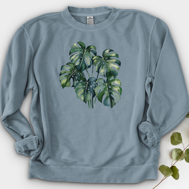Watercolor Tropical Monstera Plant Crewneck